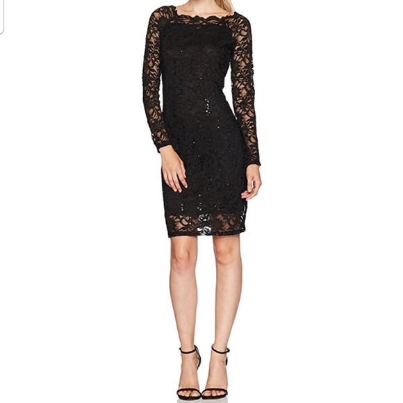 Tiana B. Dresses | Tiana B Womens Scallop Neck Sequin Lace Dress ...